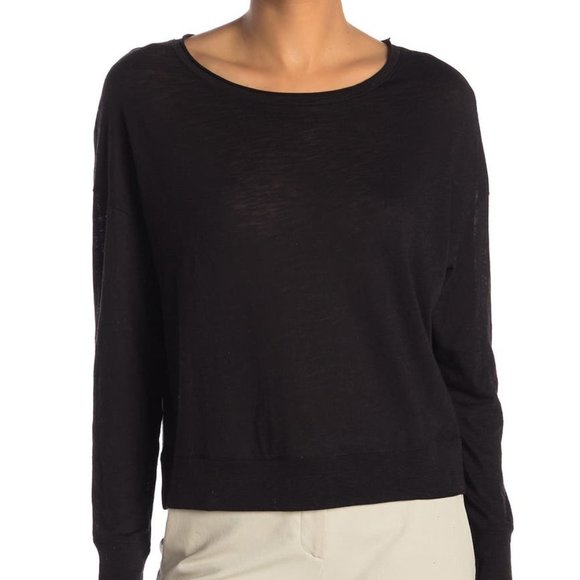Vince Tops - Vince Boatneck Long Sleeve Slub T-Shirt